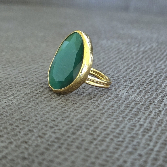 Zeyzey Faceted Green💚 Agate Statement Ring💍 - Picture 8 of 16